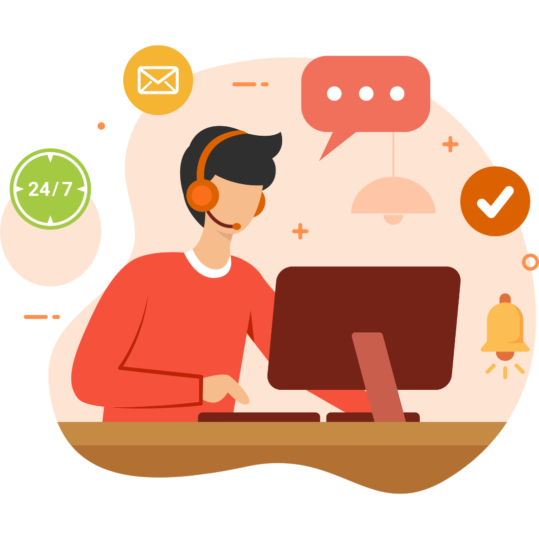 Purple Customer Support Online Service Illustration Instagram Post